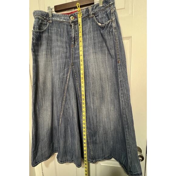 Vintage Y2K Tommy Hilfiger Women’sDenim Light Wash Maxi Long Skirt Sz 16 Western - Picture 3 of 9